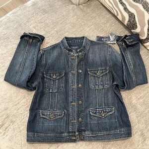NWT - CHAPS Navy Denim jacket Sz Lg